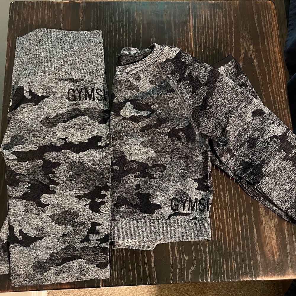 Gray Camo Gymshark Activewear Set